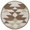 Homeroots 4 ft. Round Brown, Tan & Cream Bohemian Geometric Area Rug 396186 - alternate 1